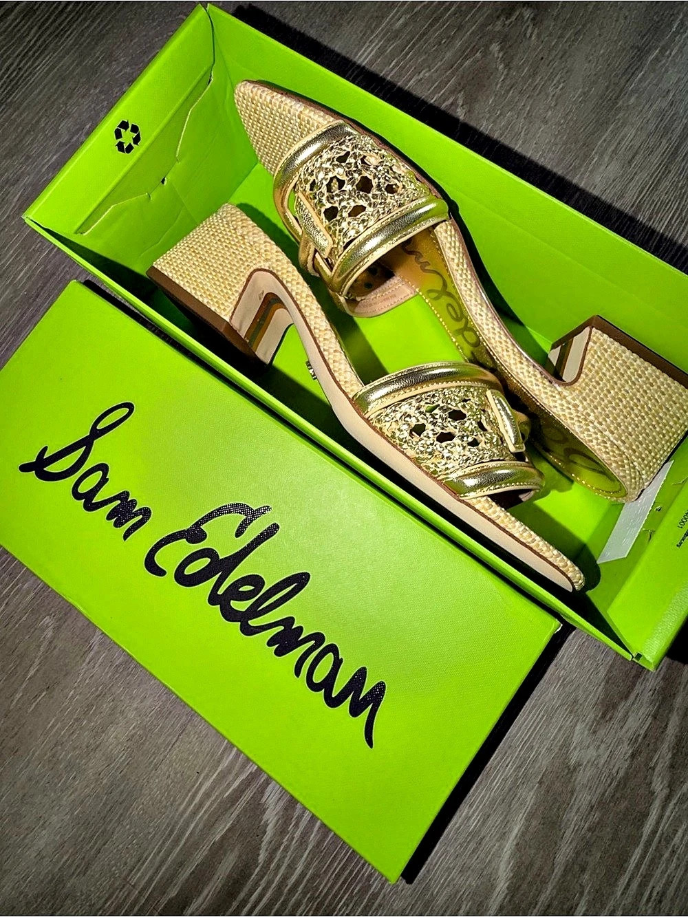 Sam Edelman Waylon Gold Embellished Heels US 8 Like New